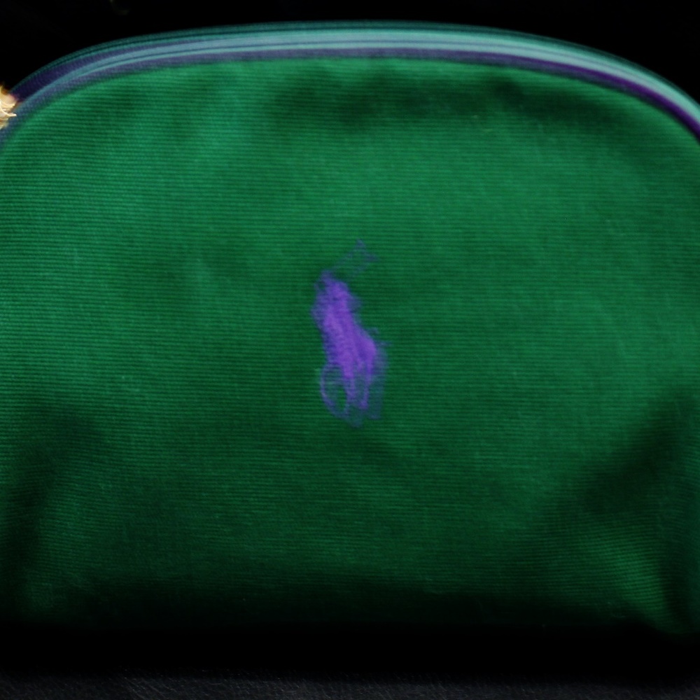 Ralph Lauren Green Canvas Women's Cosmetic Bag